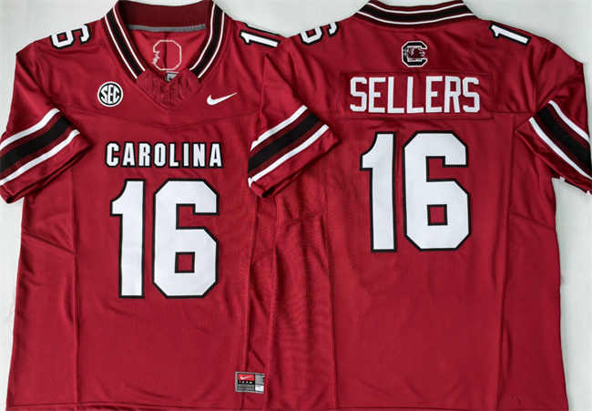Men's Red South Carolina Fighting Gamecocks #16 LaNorris Sellers 2026 F.U.S.E. Stitched Jersey